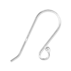925 Sterling silver earring hook 20mm - SS0064 - Qty: 1 pair