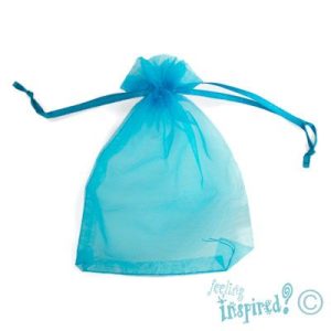Organza bag 9cm x 12cm  - Turquoise - Qty: 100 pcs - OR0106