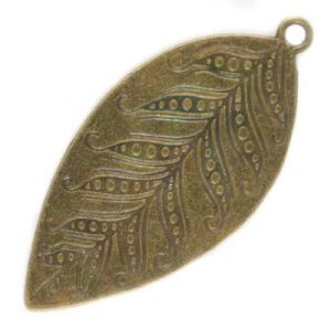 Metal leaf pendant - Qty: 4 pcs. - LF2055