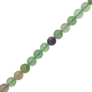 Natural Fluorite bead 6mm - Qty: 64 pcs. - GE1870