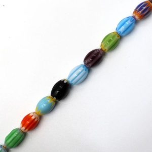 Oval millefiori bead 12mm x 8mm - Qty: 32 pcs. - GB7074