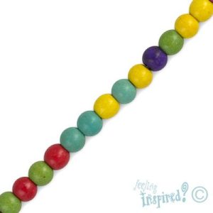 Assorted coloured stone ball beads 4mm - Qty: 110 pcs. - GE0884