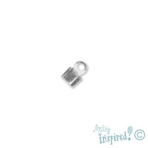 Leather end -Silver- Qty: 100 pcs. - FI0458