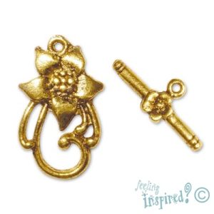 Flower toggle clasp - Qty: 5 sets