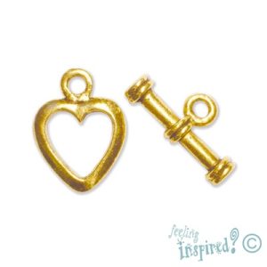 Heart toggle clasp - Qty: 5 sets - mb0027