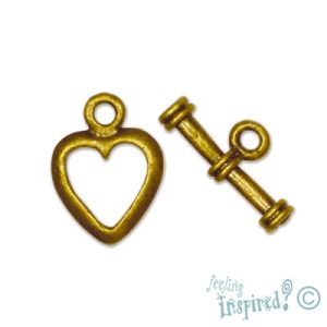 Heart toggle clasp - Qty: 5 sets - mb0028