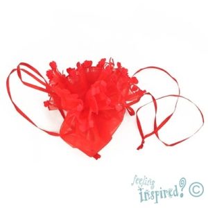 Organza pouch with hearts - Qty: 10 pcs. - OR0003-3