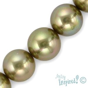 Round shell-based pearl bead grade B 12mm - Qty: 34 pcs.
