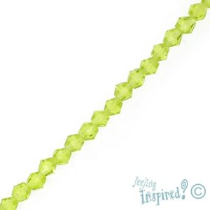 Faceted glass bicone bead 4mm - peridot- Qty: 225 pcs. - GB0002B