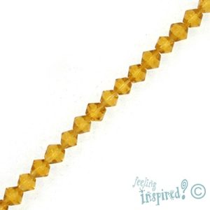 Faceted glass bicone bead 4mm -Light Amber - Qty: 225 pcs. GB0003B