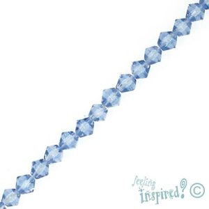 Faceted glass bicone bead sky blue 4mm - Qty: 225 pcs. - GB0010B