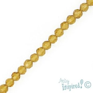 Faceted glass ball bead 4mm -Light Amber - Qty: 170 pcs. - GB0110B
