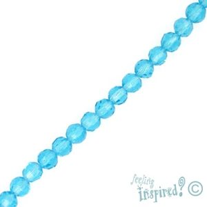 Faceted glass ball bead-Light Blue- 4mm - Qty: 170 pcs. GB0116B