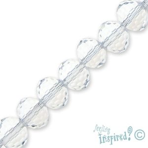 Faceted glass rondelle bead 10mm x 8mm - Qty: 48 pcs. - GB1360