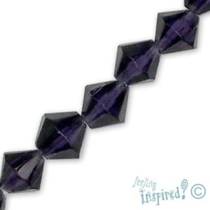 Faceted glass bicone bead 8mm - Amethyst - Qty: 45 pcs. - GB5149-9
