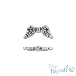 Metal wings bead 19mm x 9mm - Qty: 20 pcs. - LF0027