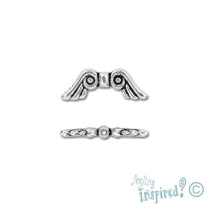 Metal wings bead 21mm x 8mm - Qty: 20 pcs. - LF0028