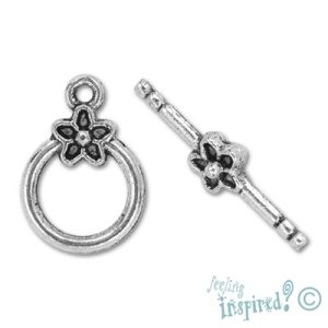 Flower toggle clasp - Qty: 8 sets - LF0032