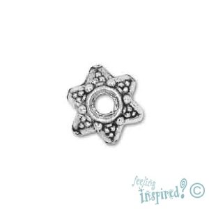 Star bead cap 6mm - Qty: 60 pcs. - LF0040