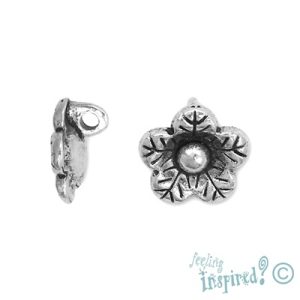 Metal flower charm - Qty: 30 pcs. - LF0166