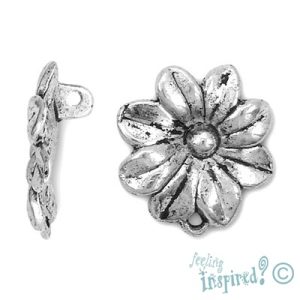 Metal flower charm - Qty: 17 pcs. - LF0168