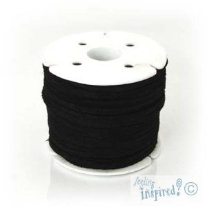 Flat suede cord  -Black- Qty: 25m - ST0701