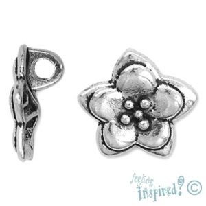 Metal flower charm - Qty: 18 pcs. - LF0167