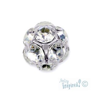 Diamante-set ball bead -Silver- FE0322