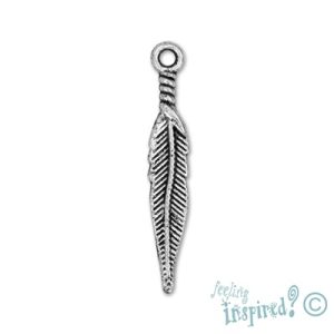 Metal feather charm - Qty: 45 pcs. - LF0101