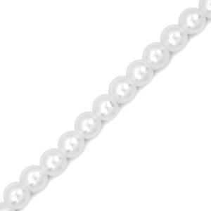 Round glass-based pearl bead 4mm  -White- Qty: 110 pcs. - GB2265