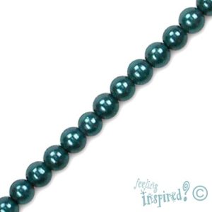 Round glass-based pearl bead 4mm -Teal- Qty: 100 pcs.