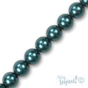 Round glass-based pearl bead 8mm  -Teal- Qty: 50 pcs. - GR0047