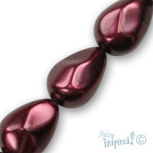 Baroque glass-based pearl bead  -Burgundy- Qty: 21 pcs. - GR0220