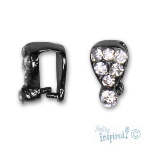 Diamante-set bail 5mm x 8mm - Qty: 7 pcs. - FE0362