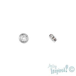 Straight edged diamante-set rondelle bead 4mm x 2mm - Qty: 100 pcs. - FE0217B