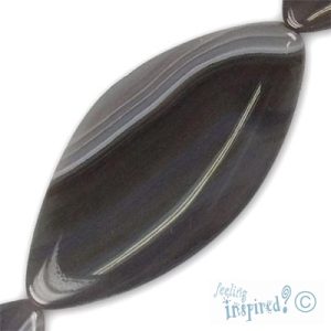 Flat marquise agate bead - Qty: 7 pcs. - GE0161