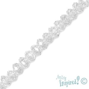 Faceted glass rondelle bead 6mm x 5mm - Qty: 85 pcs. - GB1057