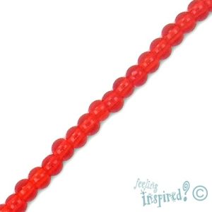 Glass ball bead 4mm  -Fire Engine Red- Qty: 84 pcs. - GB1105