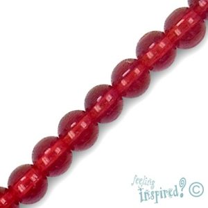 Glass ball bead 6mm - Cherry Red - Qty: 54 pcs. - GB1111