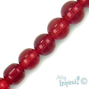 Glass ball bead 8mm  -Red- Qty: 42 pcs. - GB1677