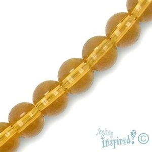 Glass ball bead 8mm -Light Amber - Qty: 42 pcs. - GB1120