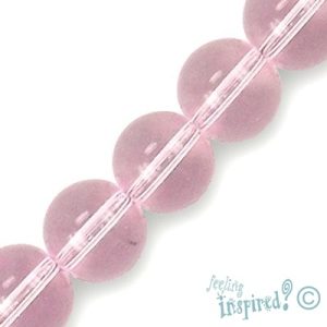 Glass ball bead 10mm  -Pink- Qty: 34 pcs. - GB1124
