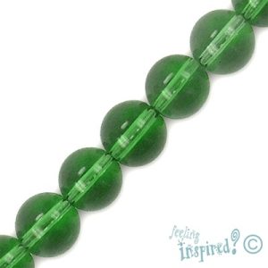Glass ball bead 10mm  -Apple Green- Qty: 34 pcs. - GB1128