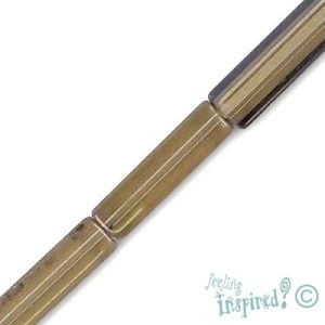 Rectangular glass bead  -Smokey- Qty: 20 pcs. - GB1147