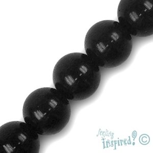 Glass ball bead 10mm -Black- Qty: 34 pcs. - GB5451