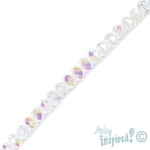 Fire polished faceted glass rondelle bead 4mm x 3mm - Qty: 125 pcs. GB1263