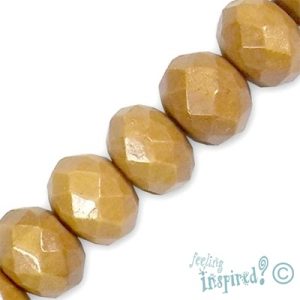 Faceted wooden rondelle bead 10mm x 13mm - Qty: 25 pcs. - WB0012