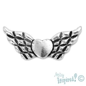 Winged heart Bali bead - Qty: 5 pcs. - LF0289