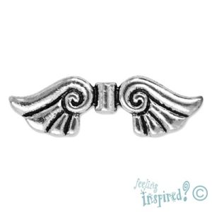 Metal wings bead 45mm x 14mm - Qty: 4 pcs. - LF0290