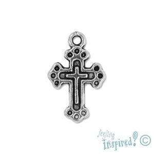 Metal cross charm - Qty: 55 pcs. - LF0300